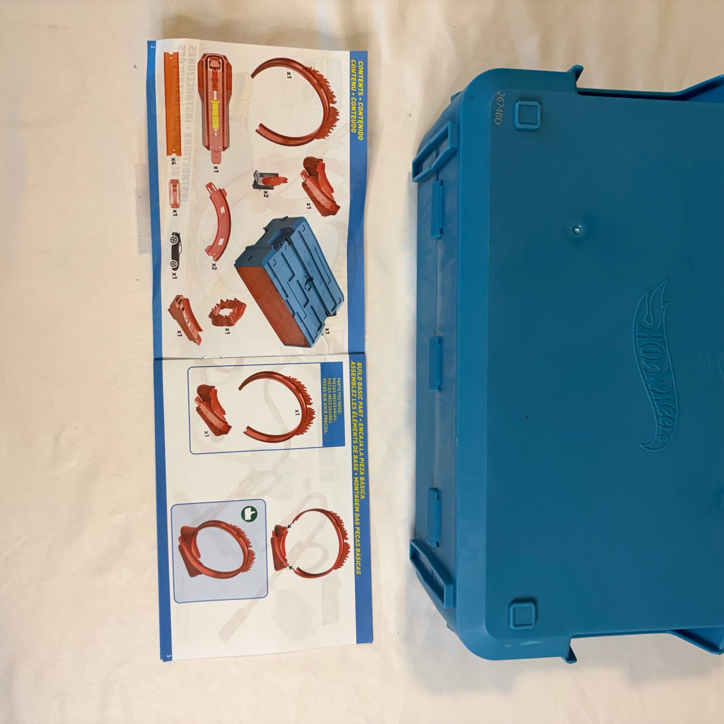 Hot Wheels Track Builder Storage Case Stunt Loop Set Blue Red New Sealed Complete