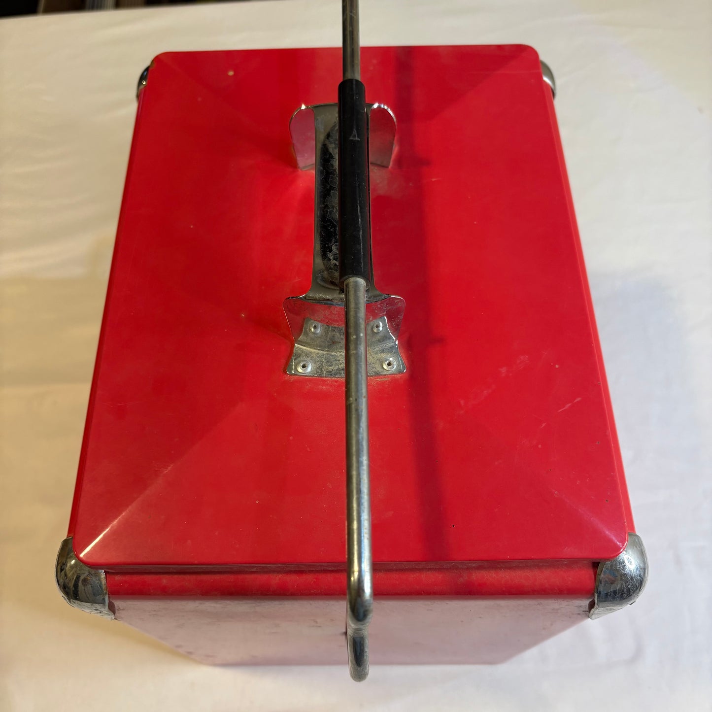 Coca-Cola Red Metal Ice Chest Cooler with Bottle Opener Retro Vintage Style