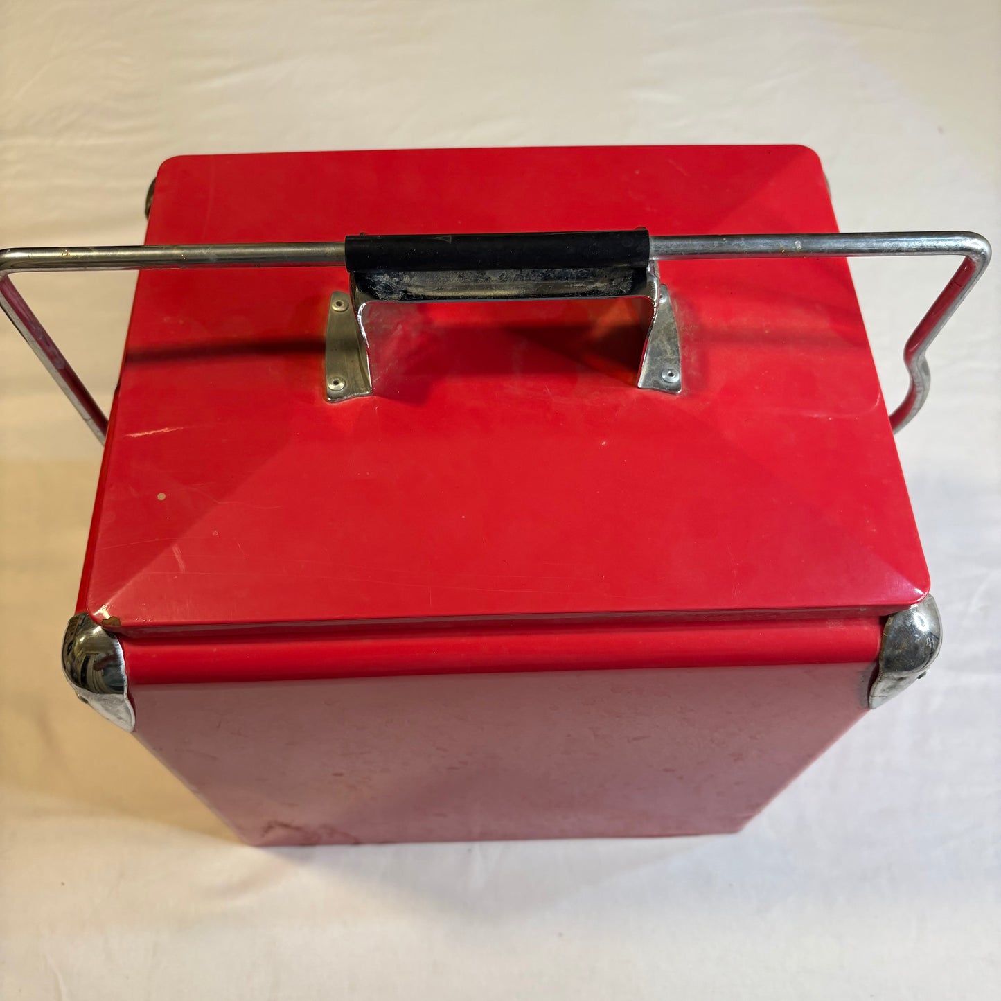 Coca-Cola Red Metal Ice Chest Cooler with Bottle Opener Retro Vintage Style
