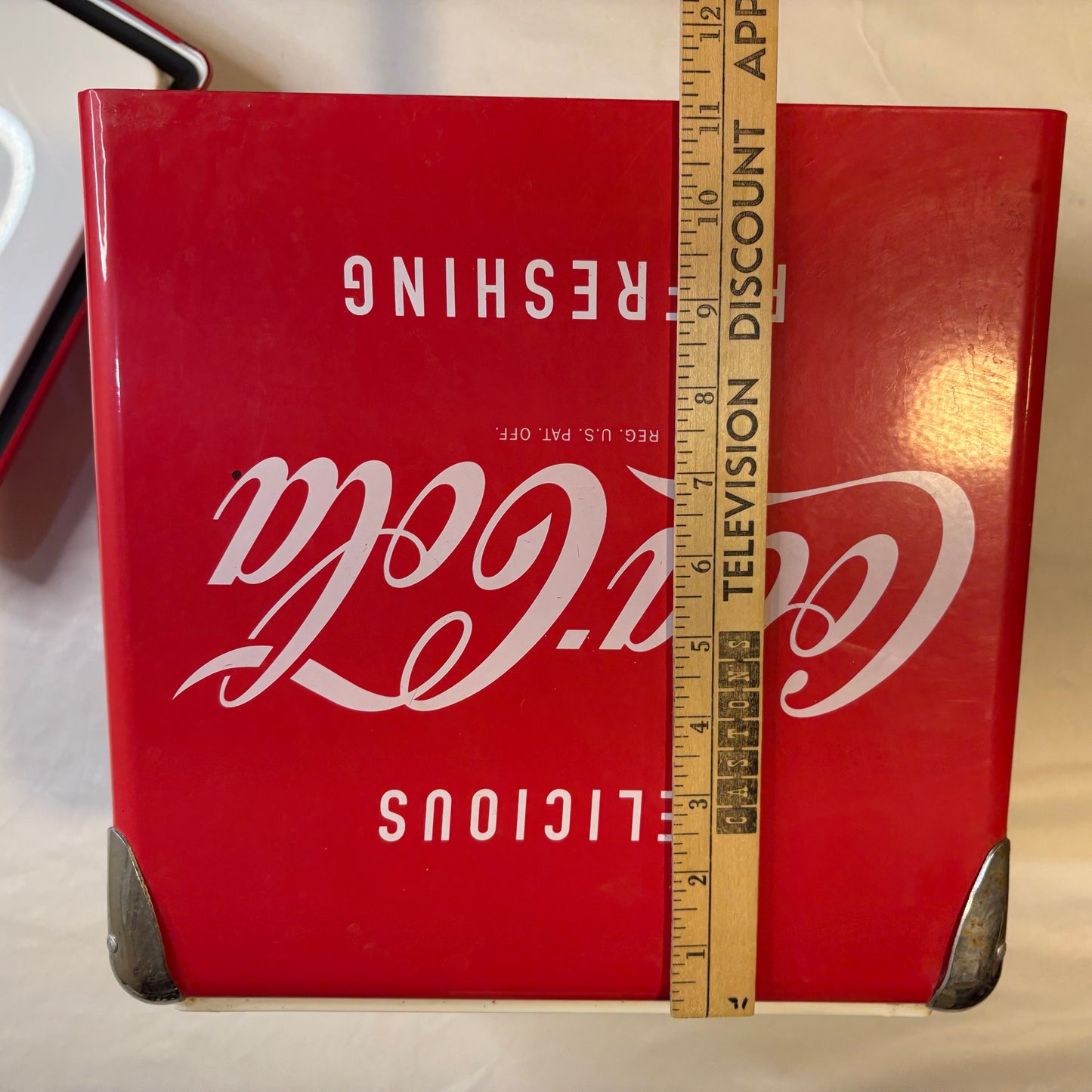 Coca-Cola Red Metal Ice Chest Cooler with Bottle Opener Retro Vintage Style