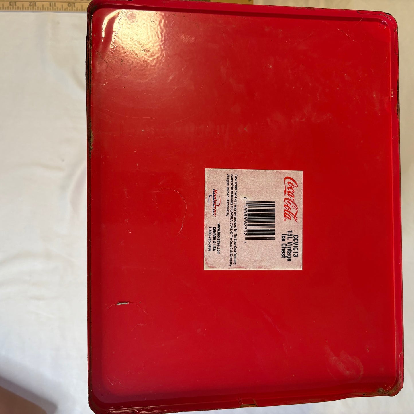 Coca-Cola Red Metal Ice Chest Cooler with Bottle Opener Retro Vintage Style