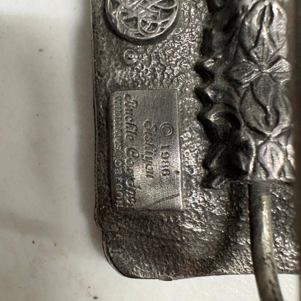Vintage 1986 Siskiyou Steam Locomotive Train Belt Buckle Pewter Made in USA H-40