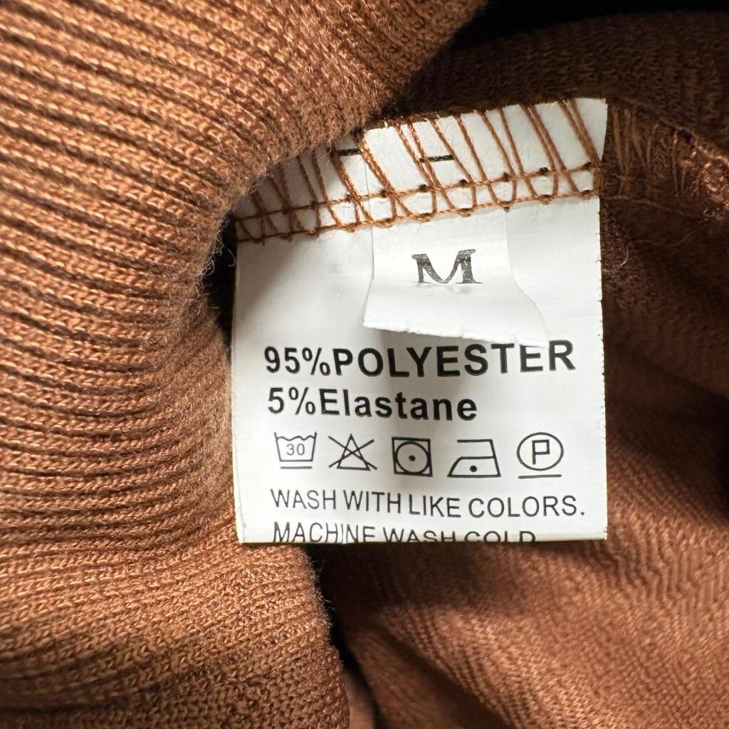 Unbranded Brown Quilted Bomber Jacket Womens Medium Textured Full Zip Casual