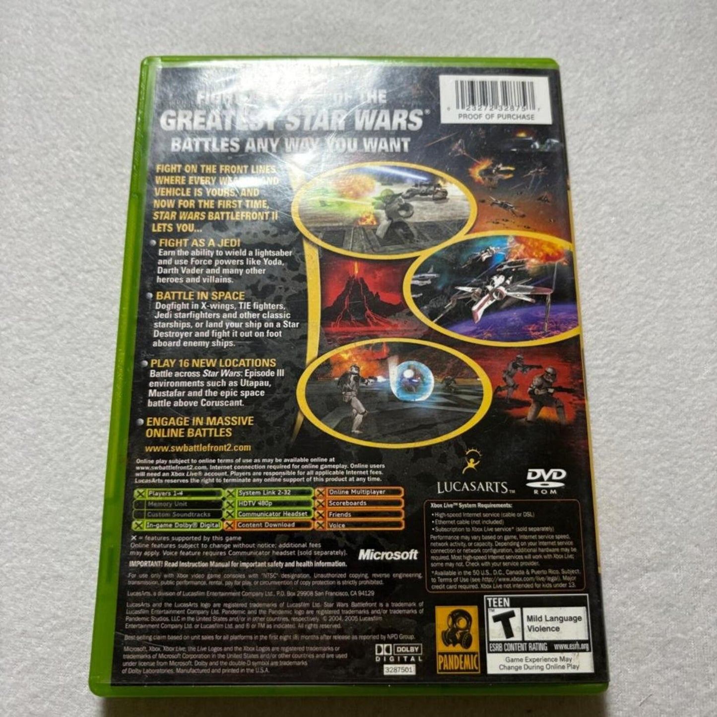 Star Wars Battlefront II Xbox Original CIB Complete with Manual Tested