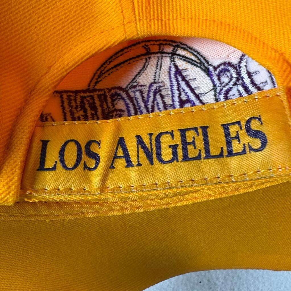 Los Angeles Lakers Hat Sam's Cap Yellow Purple LA Embroidered Hook Loop