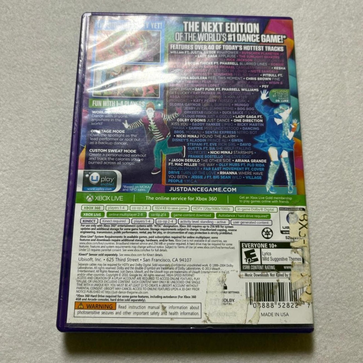 Just Dance 2014 Xbox 360 Kinect Game with Case and Manual