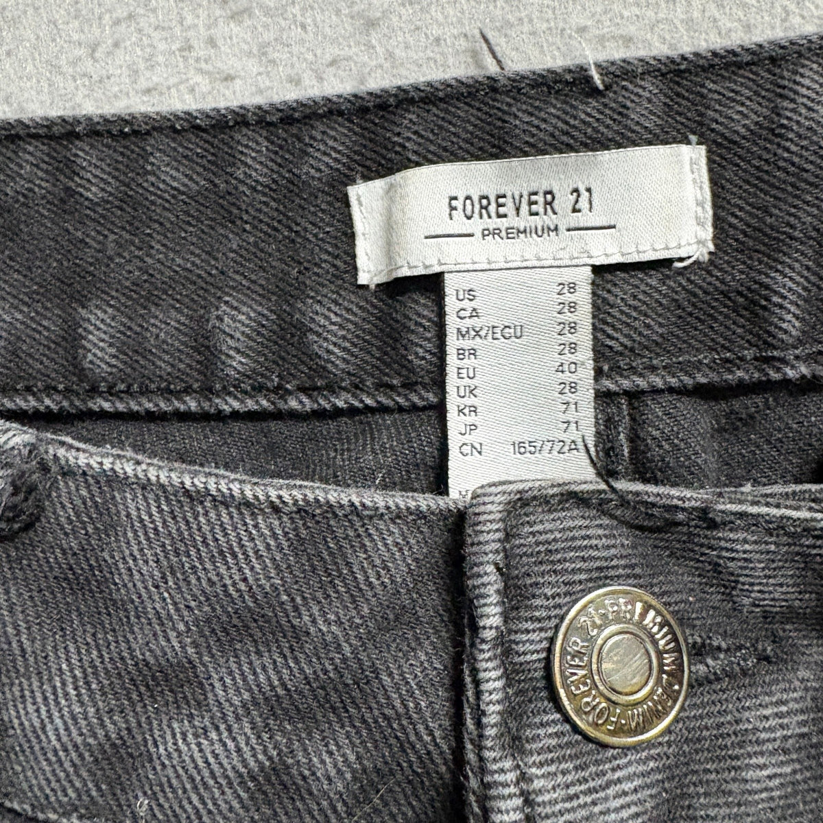 Forever 21 Premium Womens Size 28 Black Cargo Wide Leg Multi Pocket Jeans Pants