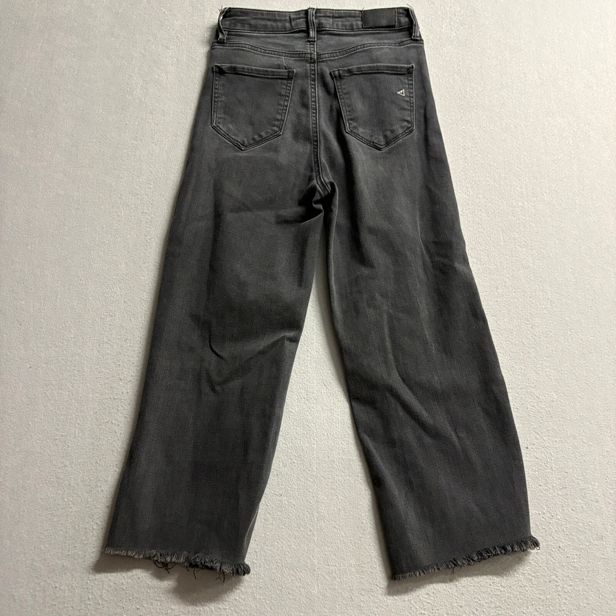 Hidden Jeans Womens Size 25 Black High Rise Wide Leg Raw Hem Button Fly Cropped