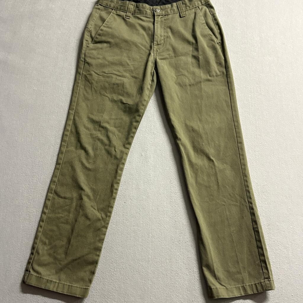 Volcom Mens Chino Pants Size 29 Green Cotton Blend Casual Skate Trousers