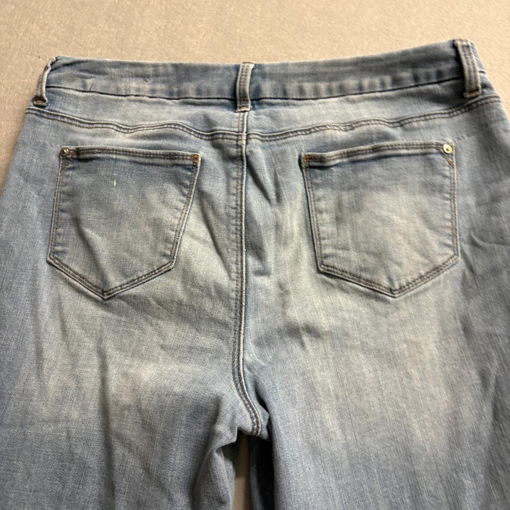 Chicos So Slimming Girlfriend Slim Leg Crop Jeans Womens Blue Denim Side Stripe