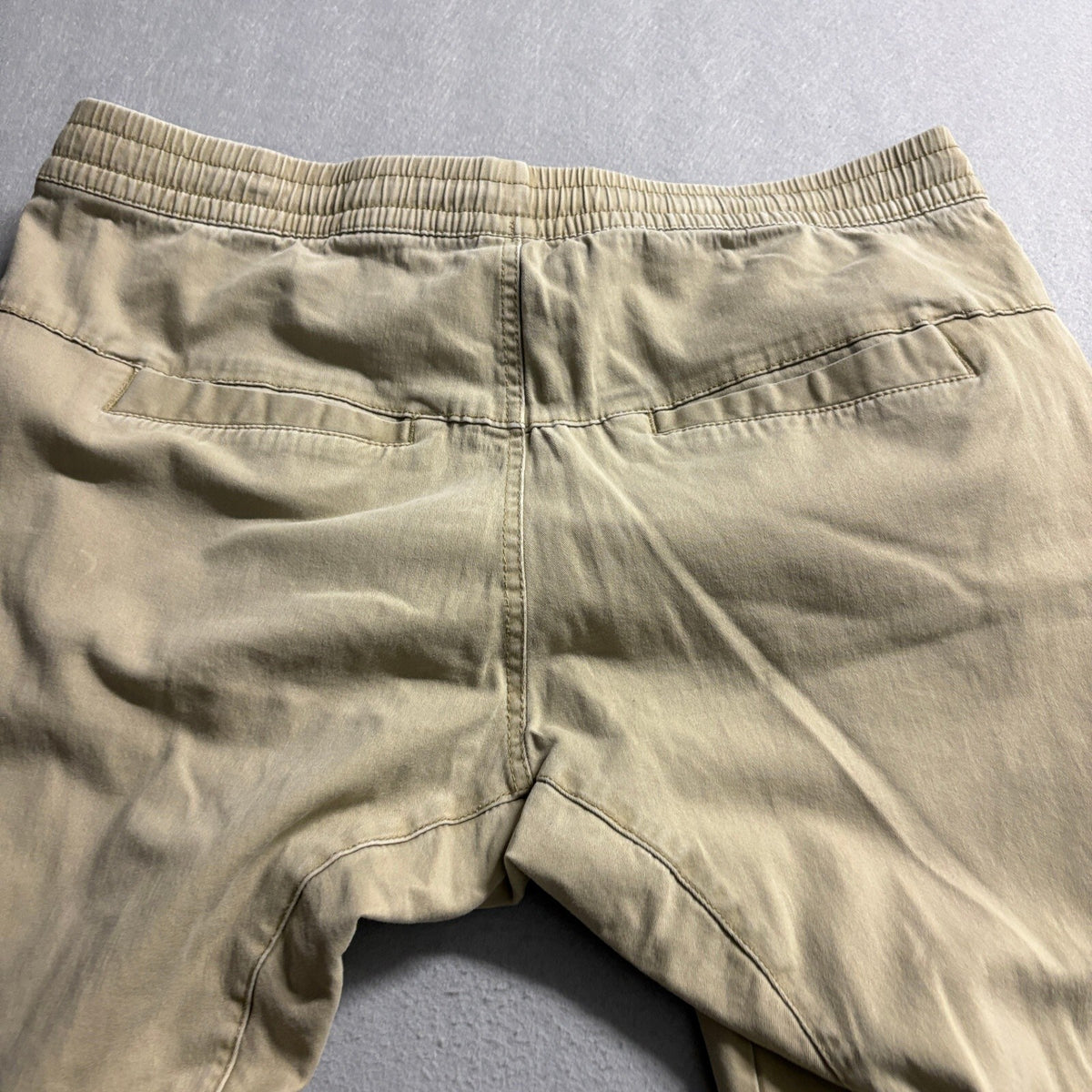 Ring of Fire Jogger Pants Mens XXL Beige Tan Stretch Twill Zipper Pockets Cuffed