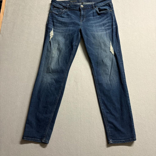 Kut from the Kloth Catherine Slouchy Boyfriend Jeans Womens 12 Distressed Blue