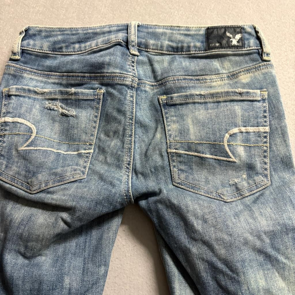 American Eagle Outfitters Jegging Ankle Jeans Womens Size 2 Distressed Acid Wash