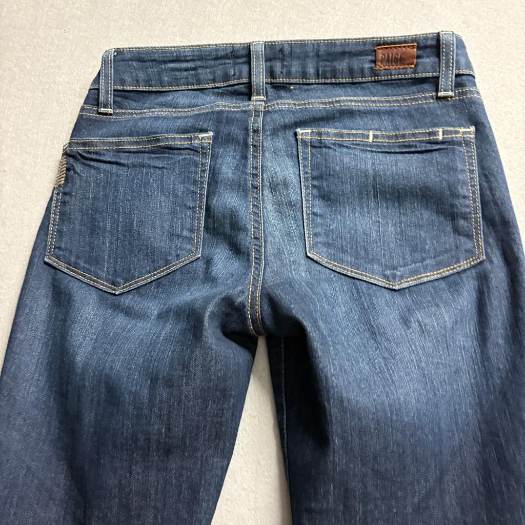 Paige Kylie Crop Jeans Womens 27 Dark Wash Stretch Denim Cropped Straight Blue