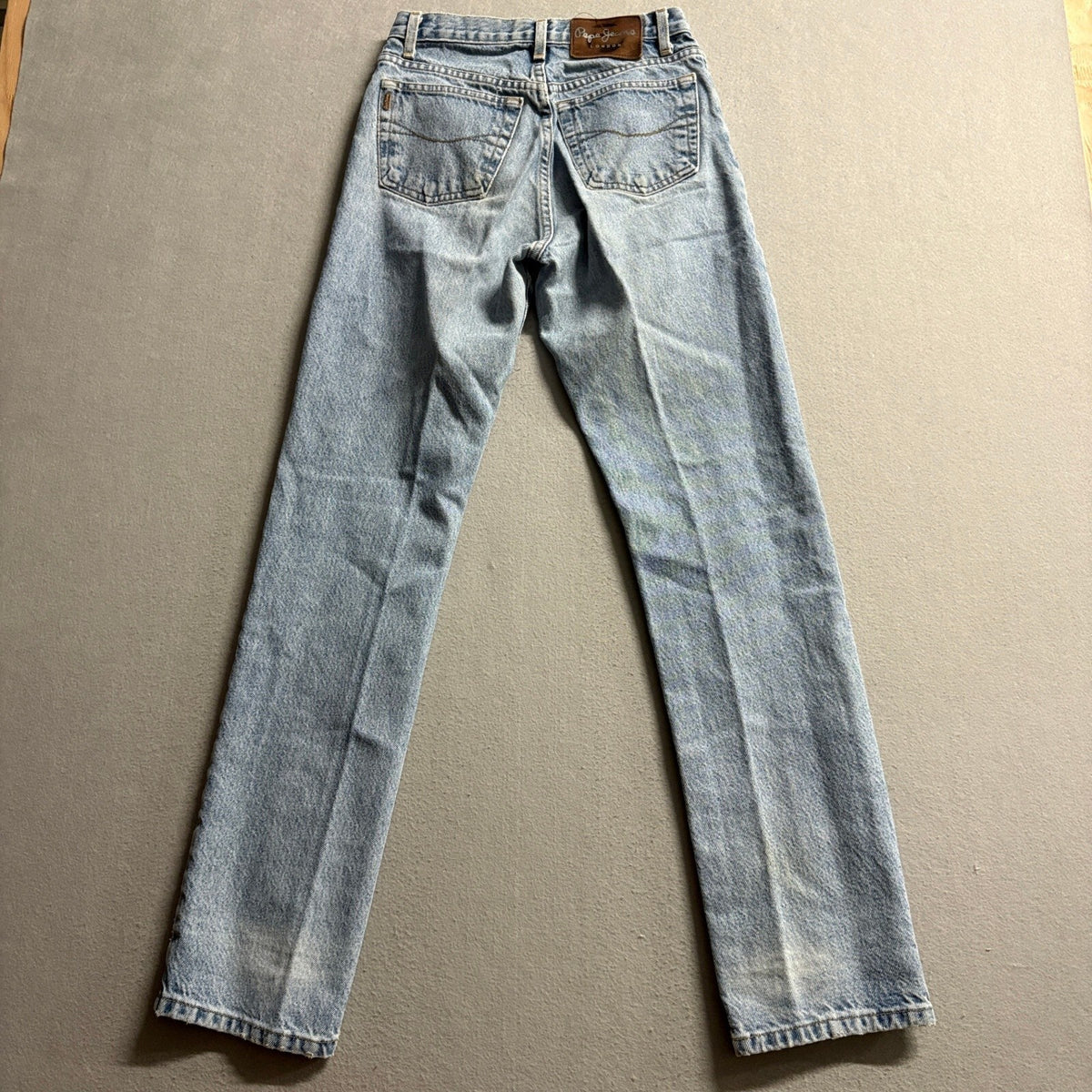Vintage Pepe Jeans London Womens 24 Light Wash Denim High Rise Straight Leg USA