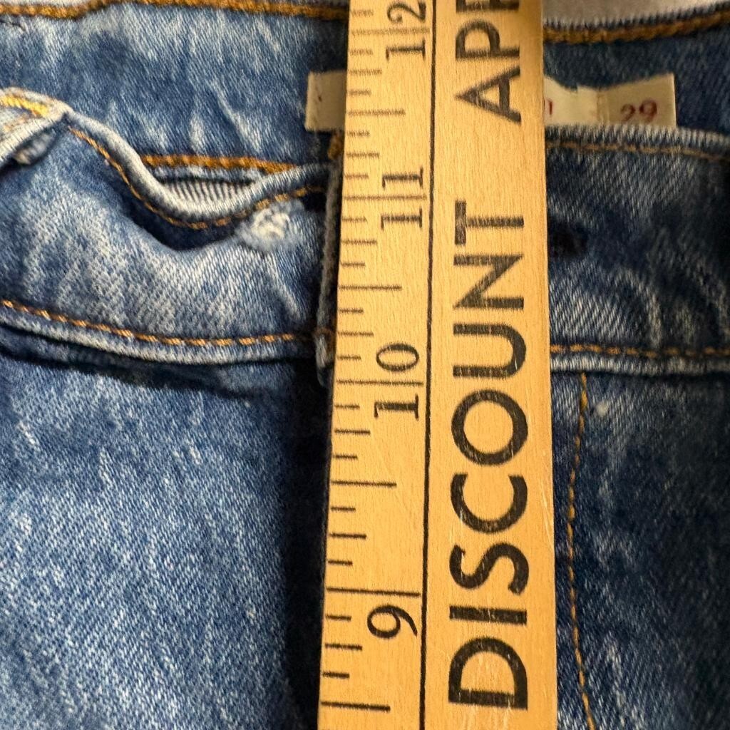 Levi's Premium Ribcage Straight Jeans Womens 29 Blue Denim High Rise Button Fly