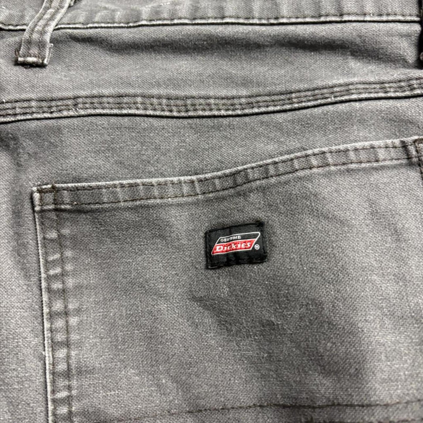 Genuine Dickies Mens Carpenter Pants 34x32 Gray Canvas Utility Workwear