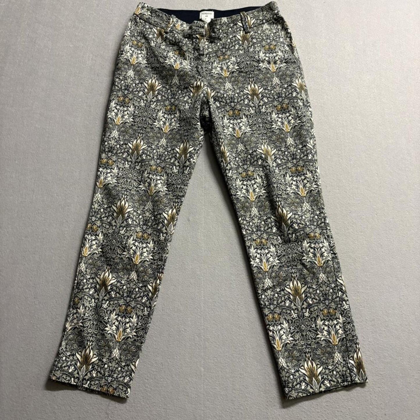 Morris & Co x HM Ankle Pants Womens 6P Floral Tapestry Print Cropped Trousers