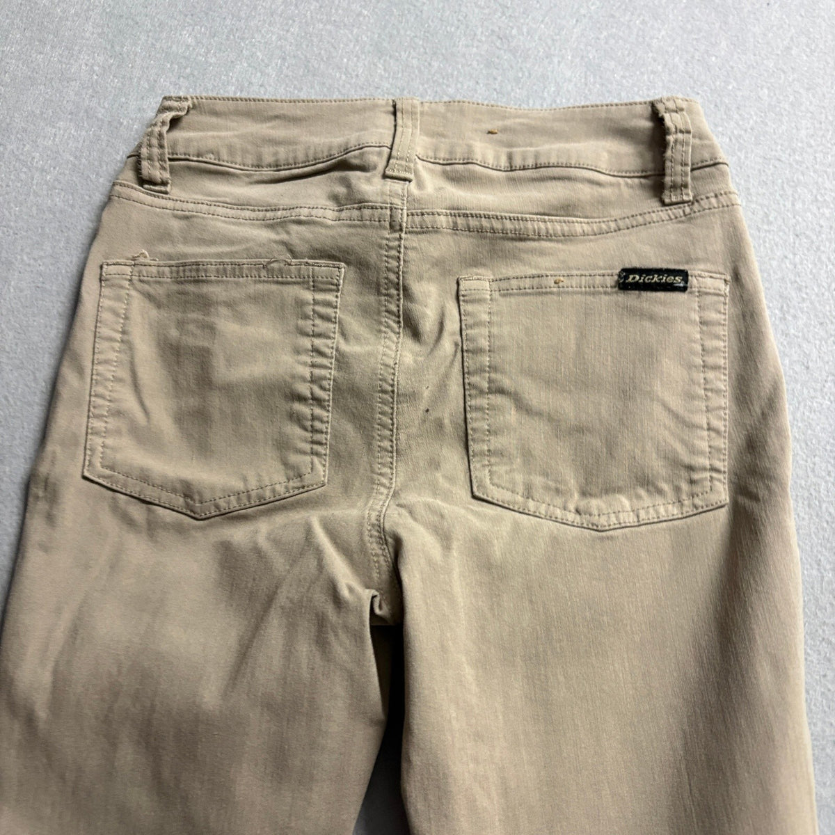 Dickies Girl Skinny Pants Womens 0/24 Khaki Beige Stretch Rayon Blend Casual