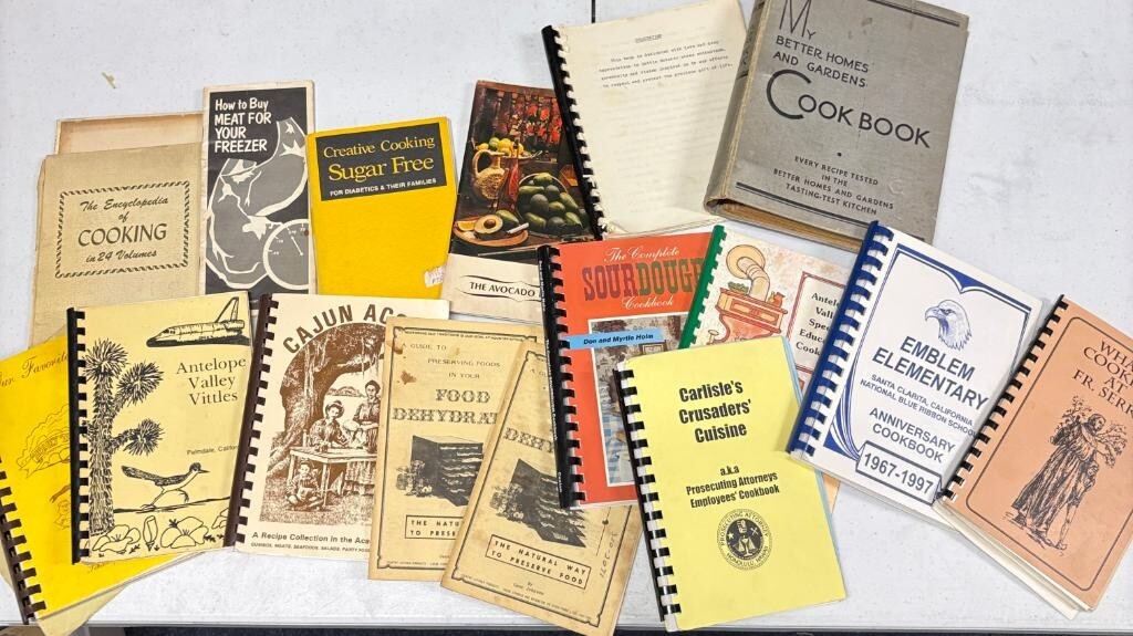 Vintage Cookbook Lot of 14 Community Spiral Bound Regional Sourdough Cajun
