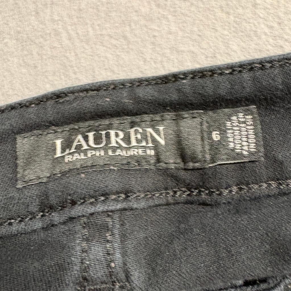 Lauren Ralph Lauren Womens Jeans Size 6 Black Denim Straight Leg Stretch