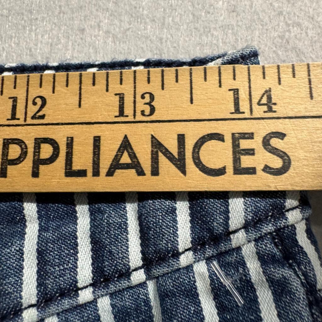 Chaps Jeans Womens Size 4 Blue White Striped Mid Rise Crop Kick Flare Denim