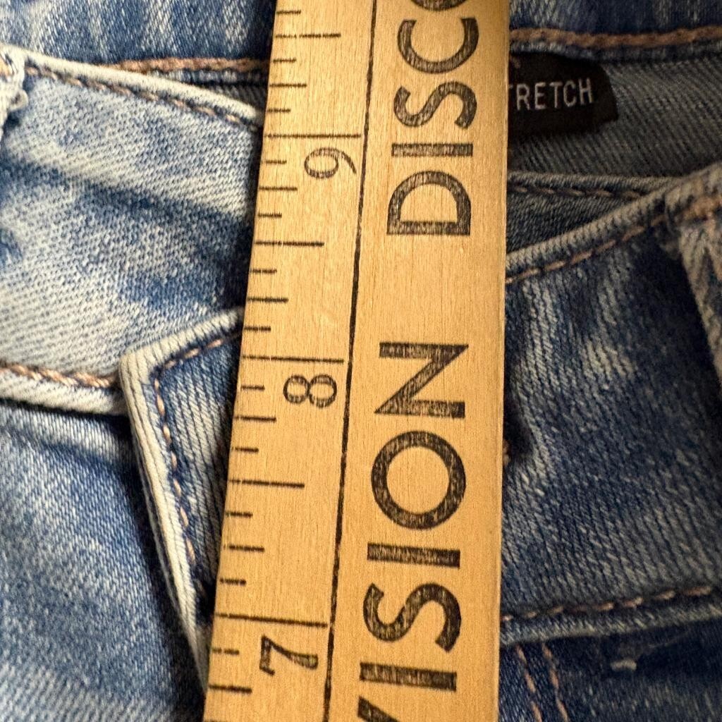 American Eagle Super Hi-Rise Flare Jeans Womens 00 Next Level Stretch Distressed