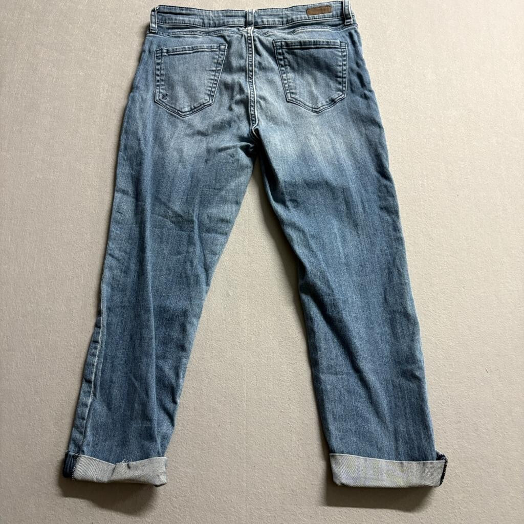 Kut from the Kloth Jeans Womens 10 Blue Denim Stretch Straight Leg Cuffed