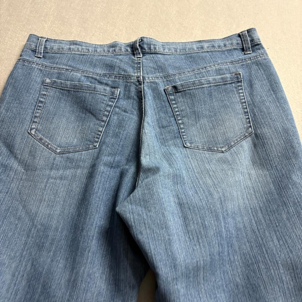 Gloria Vanderbilt Amanda Jeans Womens 16W Blue Denim Straight Leg High Rise Crop