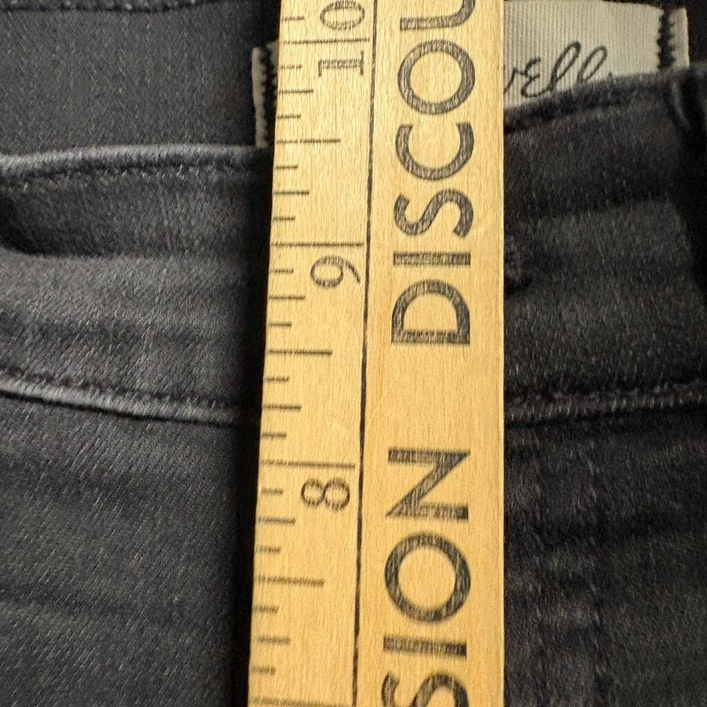 Madewell 9 High Rise Skinny Jeans Womens 29 Black Distressed Raw Hem Denim