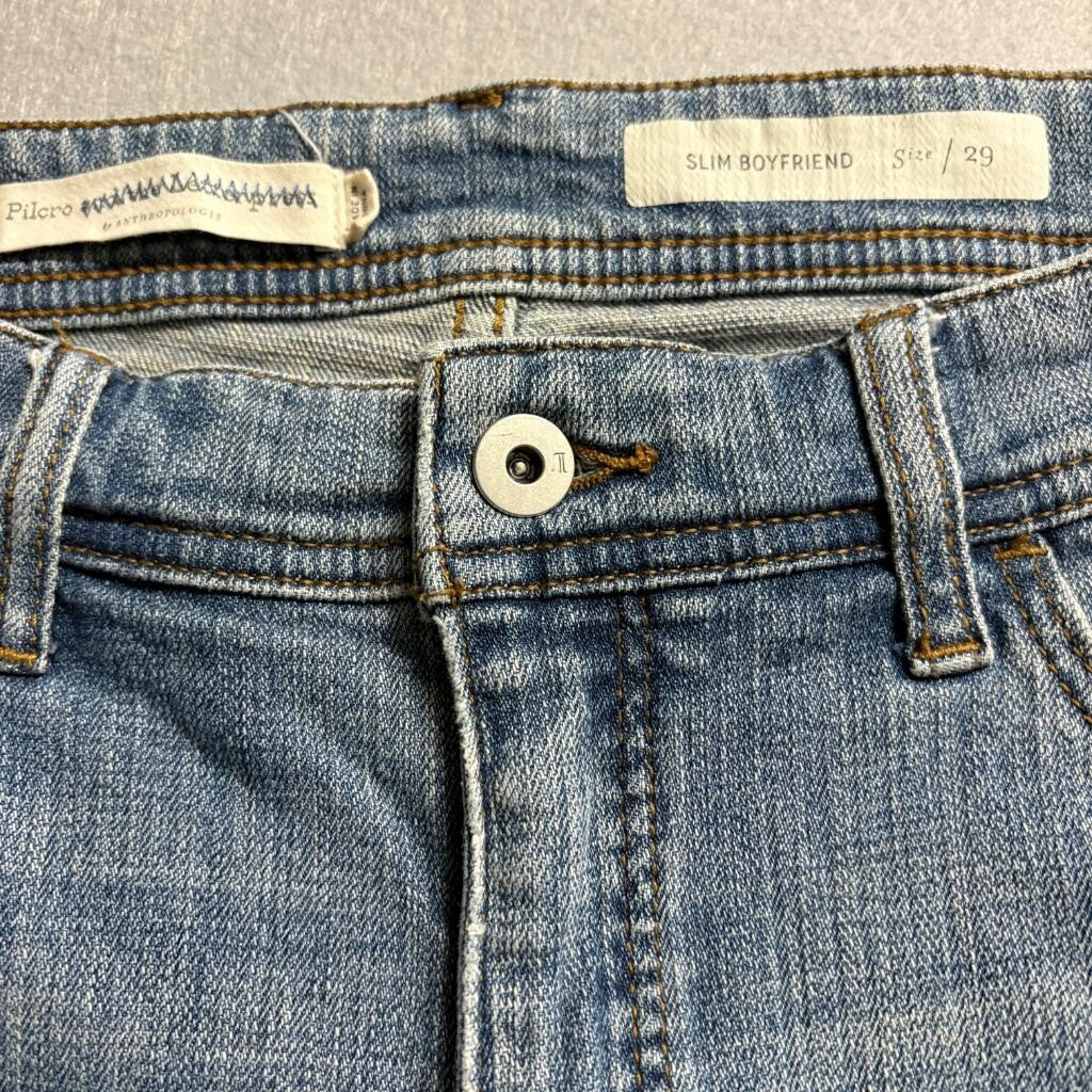 Pilcro and the Letterpress Slim Boyfriend Jeans Womens 29 Anthropologie Blue