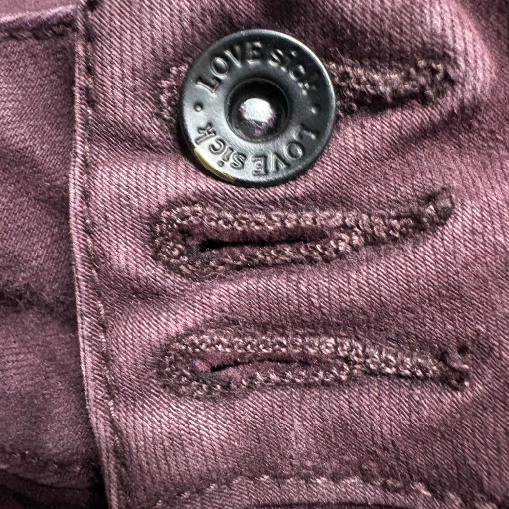 Lovesick Super Skinny Jeans Womens Size 11 Burgundy Maroon Stretch Denim