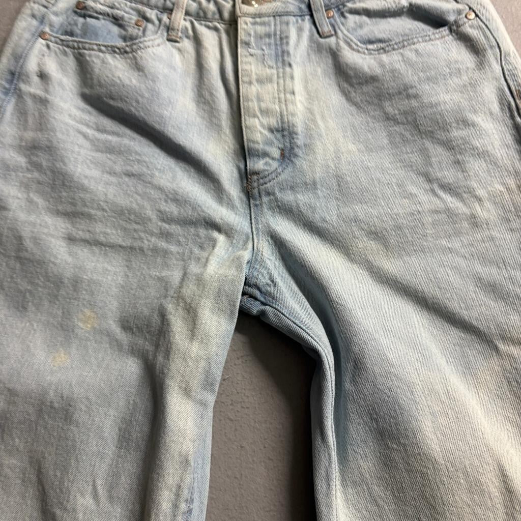 And Now This Womens Jeans Size 30 Light Wash Raw Hem Wide Leg Denim High Rise