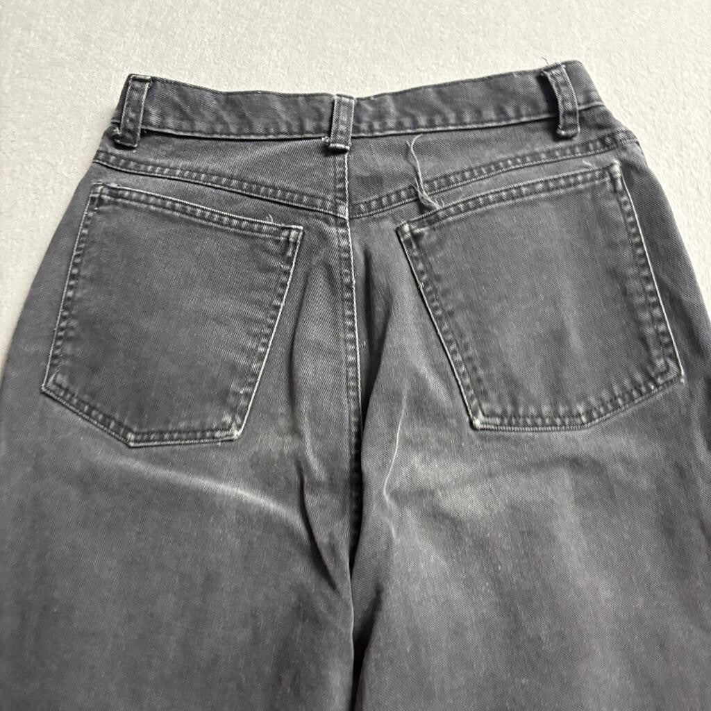 Skoozi Vintage High Rise Mom Jeans Womens 26 Black Denim Tapered Leg Dungaree