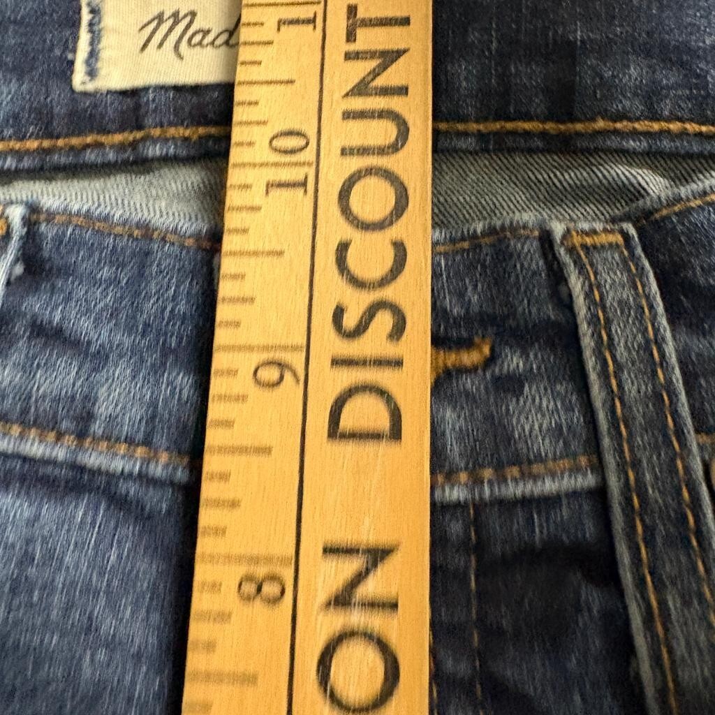 Madewell Slim Straight Jeans Womens 26 Blue Denim Stretch Mid Rise