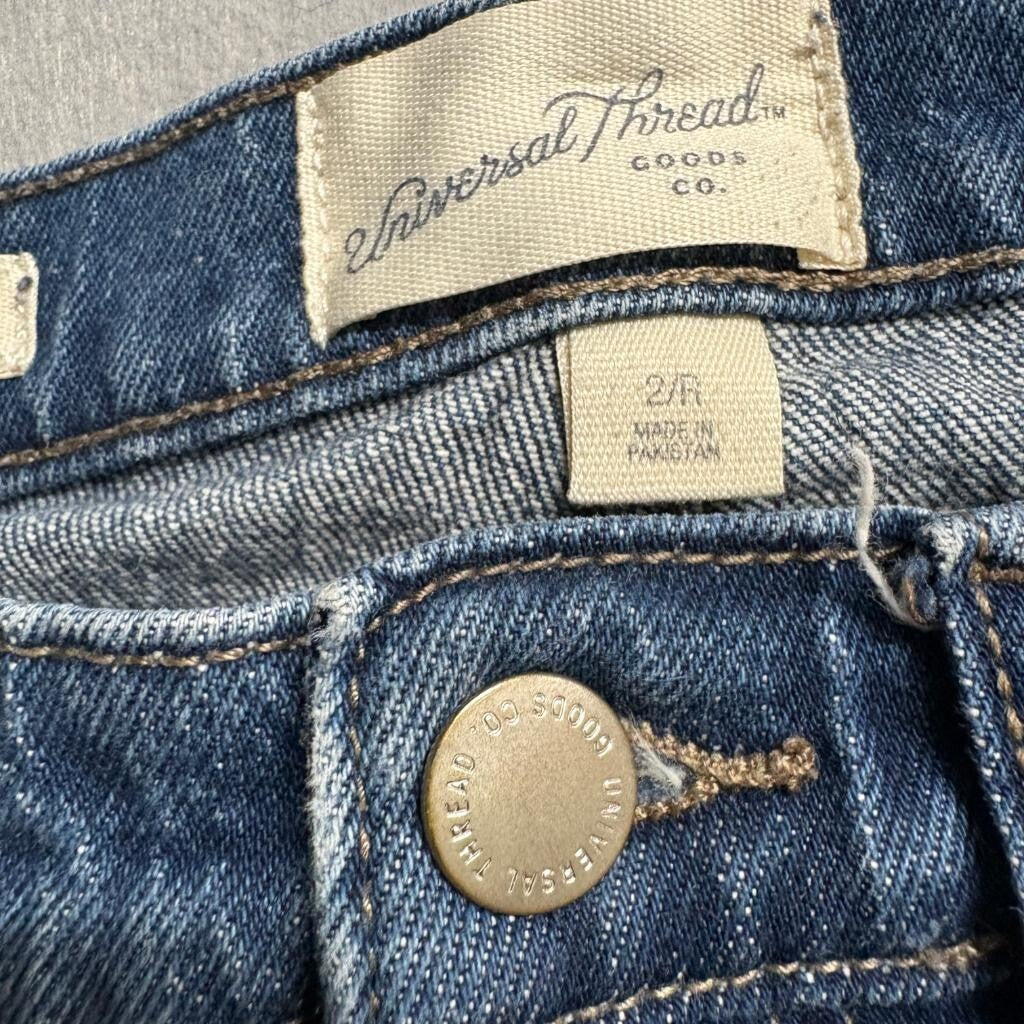 Universal Thread High Rise Flare Jeans Womens 2/26R Blue Stretch Denim
