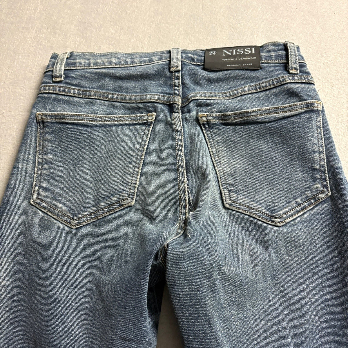 Nissi USA Womens Flare Jeans Blue Medium Wash High Rise Denim Size 28