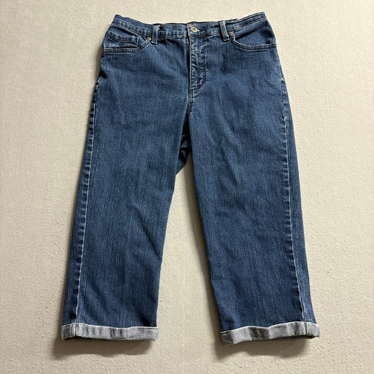 Gloria Vanderbilt Amanda Capri Jeans Womens Size 6 Blue Denim Cuffed Crop Pants