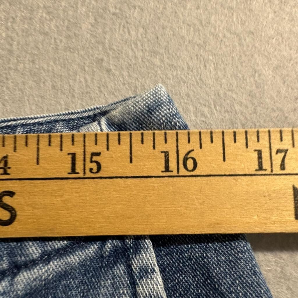 Orvis Womens Denim Cargo Pants Size 10 Blue 100% Cotton Wide Leg Utility Jeans