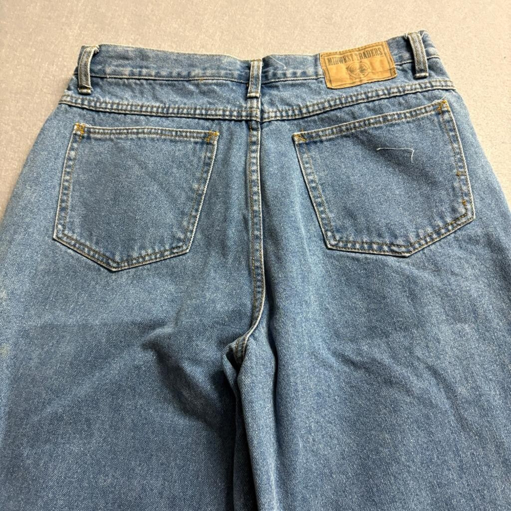 Midwest Traders Vintage Mom Jeans Womens 16 Petite Blue Denim High Rise Tapered