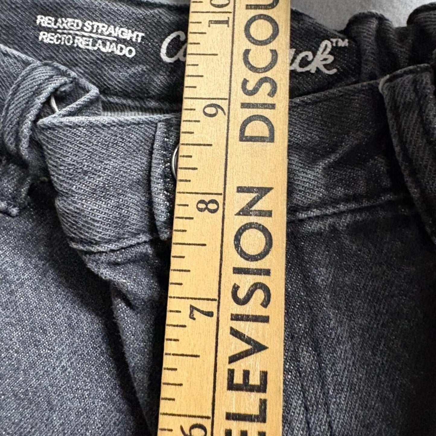 Cat & Jack Girls Jeans Size 14 Husky Gray Relaxed Straight Denim Pants