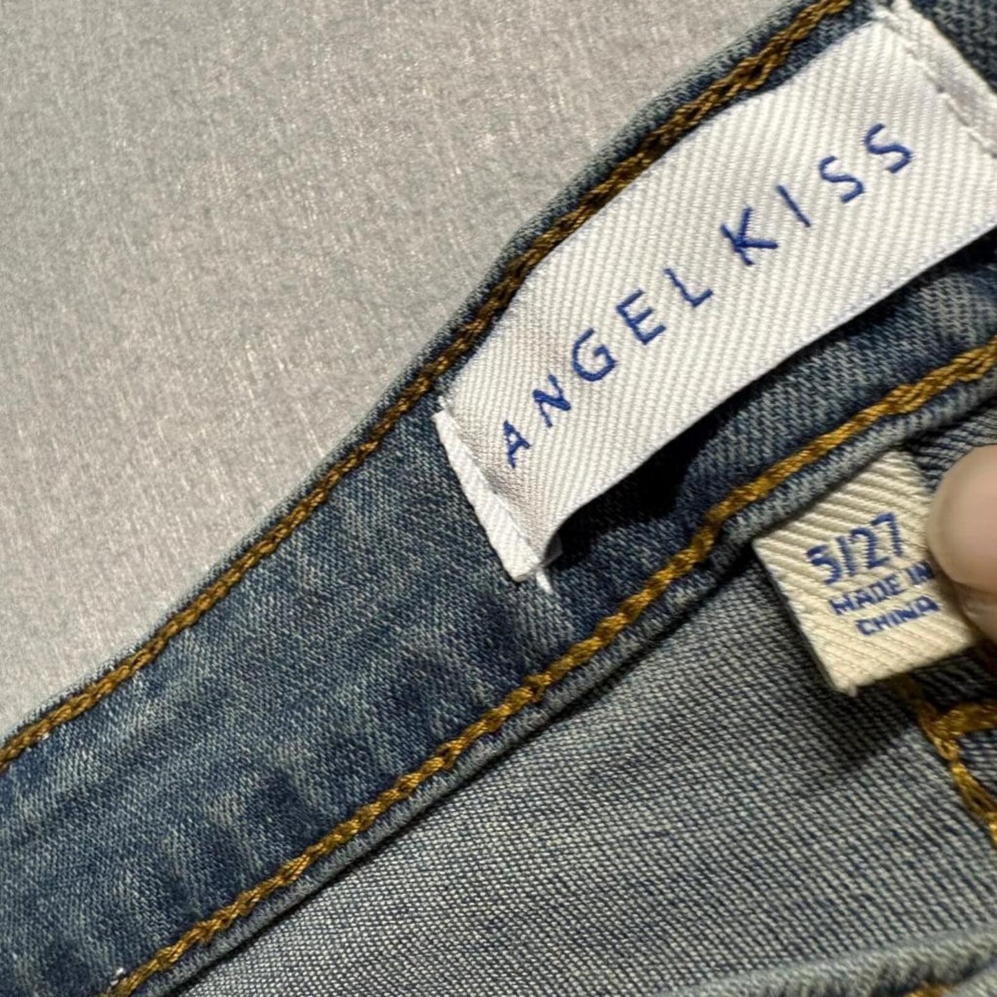 Angel Kiss Flare Jeans Womens Size 5/27 Blue Denim Stretch Bootcut NWT