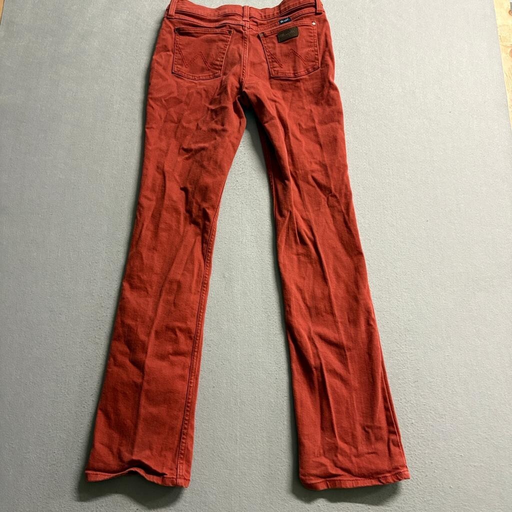 Wrangler Bootcut Jeans Girls Size 16 Regular Rust Orange Red Stretch Denim