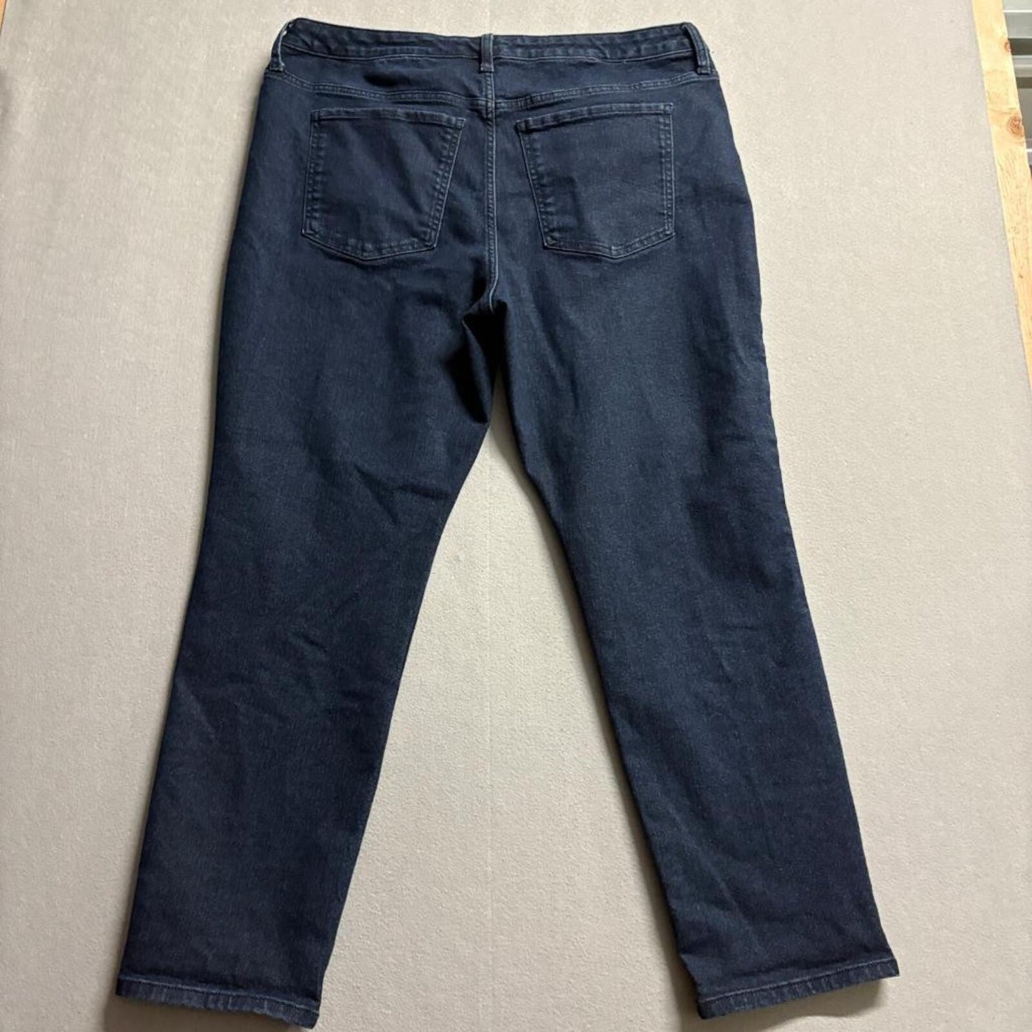 Terra & Sky Straight Leg Jeans Womens 16W Dark Wash Blue Stretch Denim
