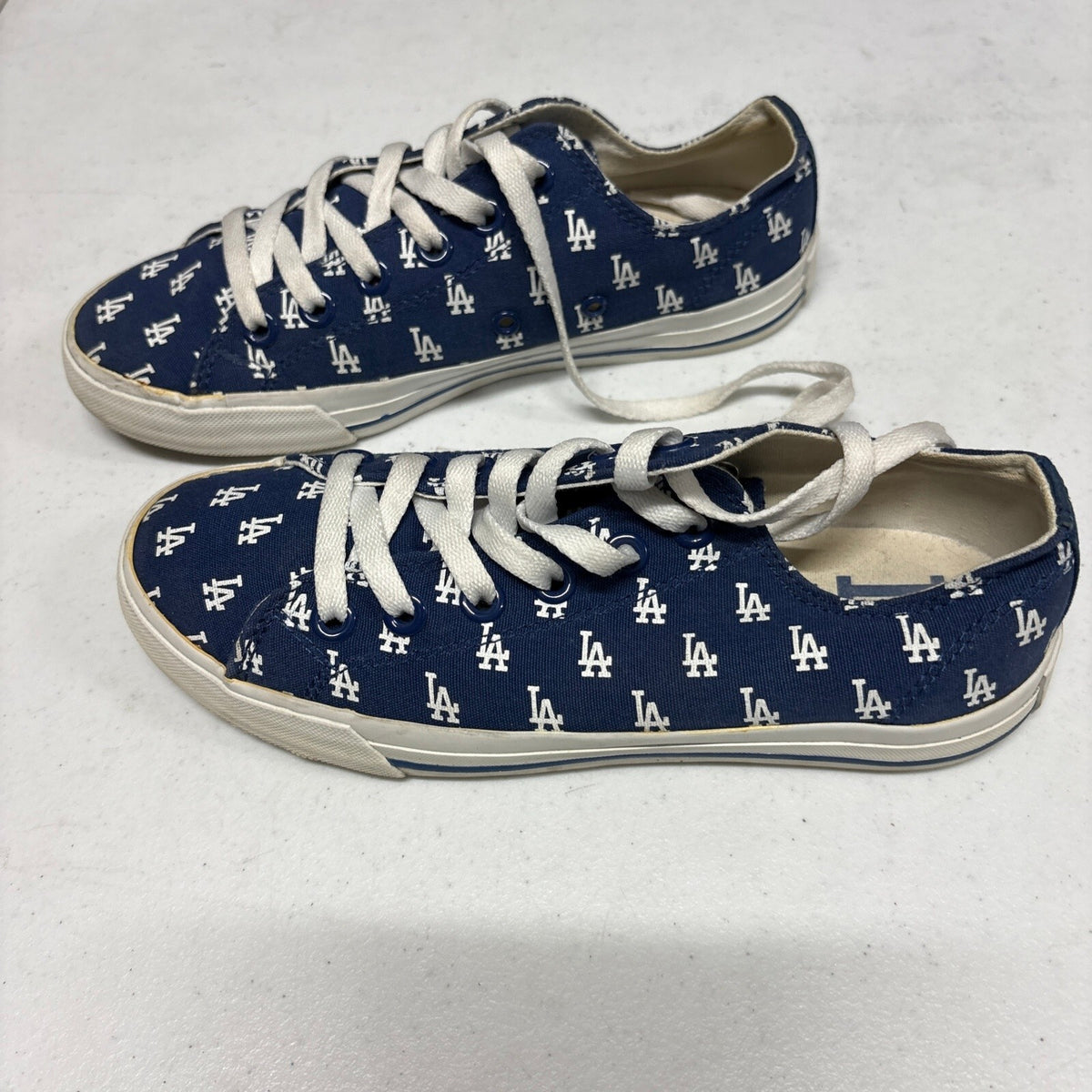 Los Angeles Dodgers Row One Canvas Shoes Womens 6.5 Mens 5 Blue MLB Sneakers