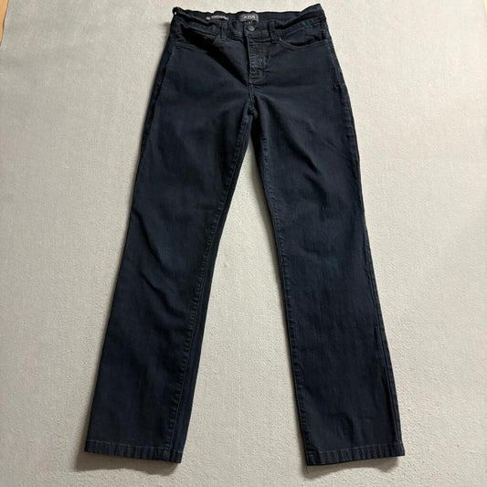 NYDJ Marilyn Straight Leg Jeans Womens Size 4 Black Lift Tuck Denim