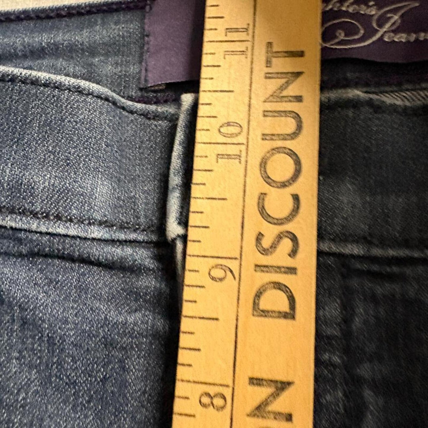 NYDJ Not Your Daughters Jeans Womens 10 Blue Straight Leg Rhinestone Pockets USA