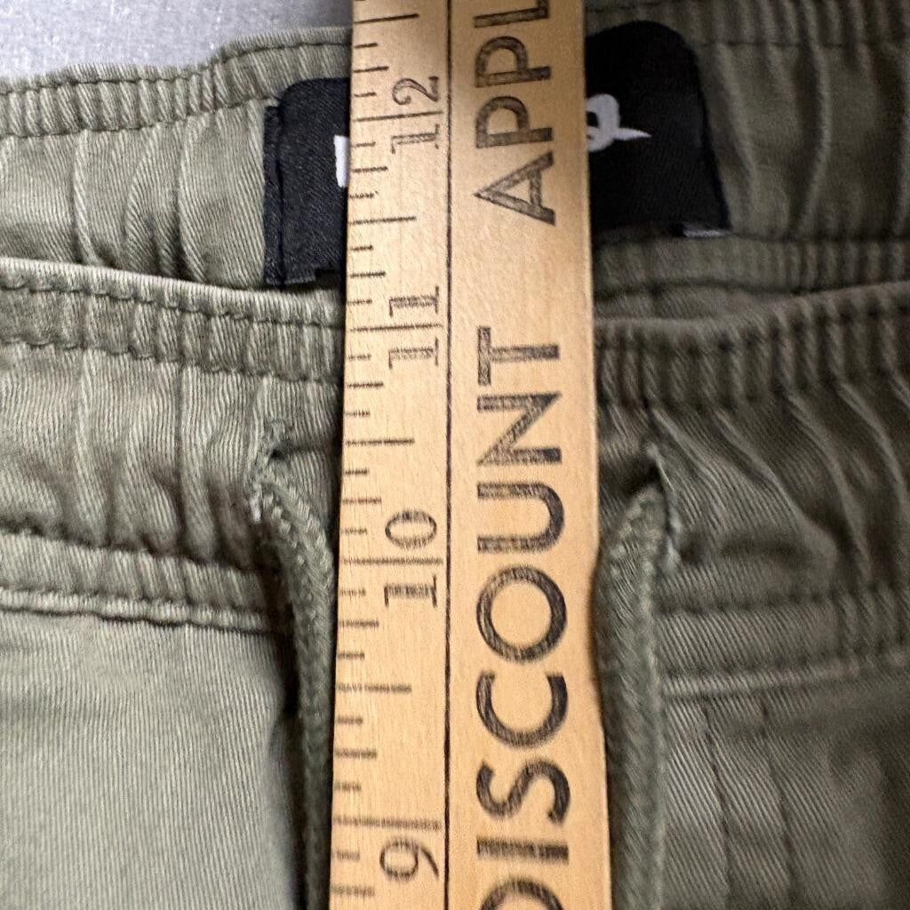 RSQ Jogger Pants Mens Large L Olive Green Cotton Stretch Elastic Waist Cuffed