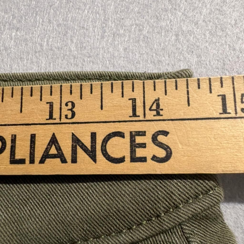 Levi's 721 High Rise Skinny Jeans Womens 29x30 Olive Green Button Fly Denim