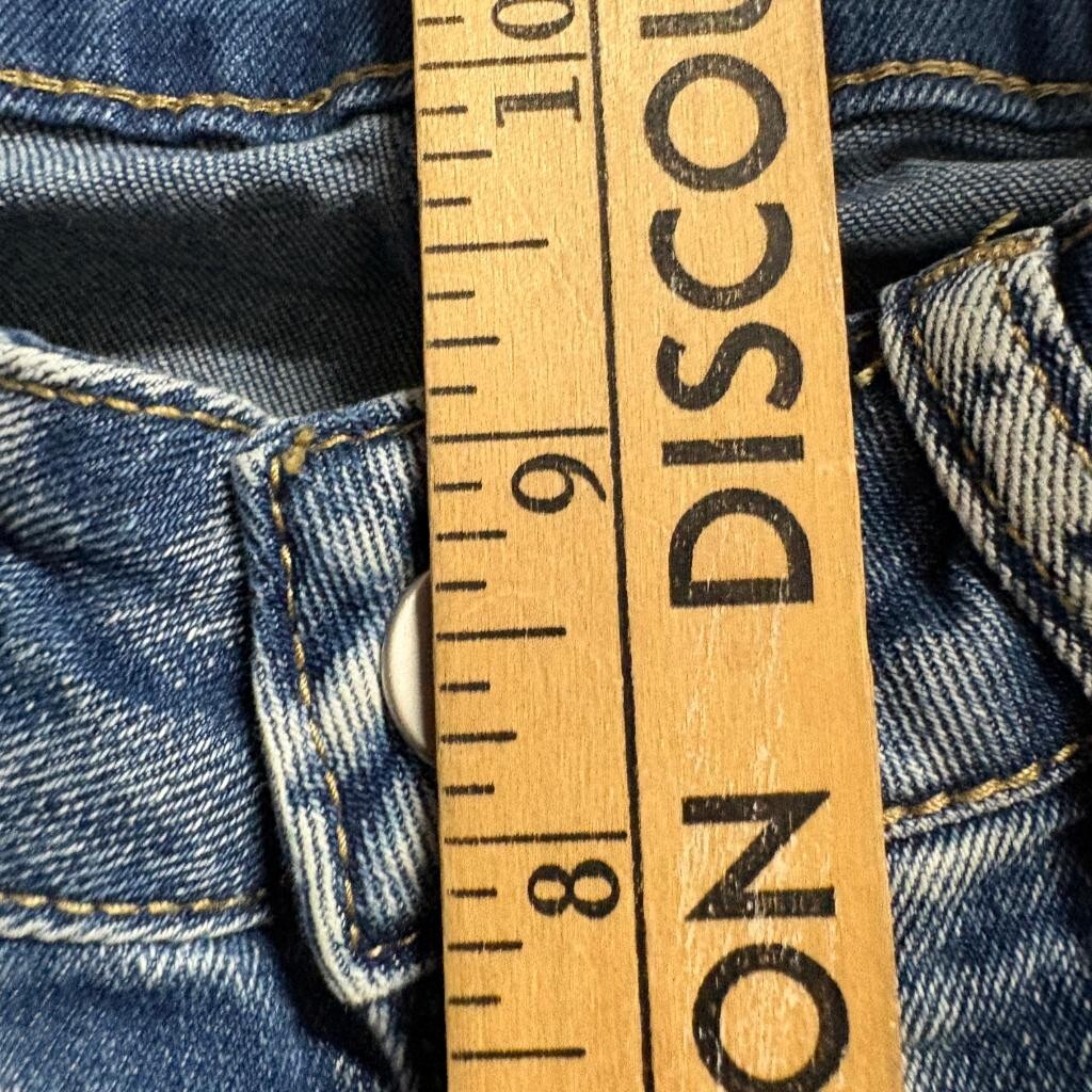 Unbranded Stacked Flare Jeans Womens XS Blue Denim High Rise Ruched Cargo Pocket